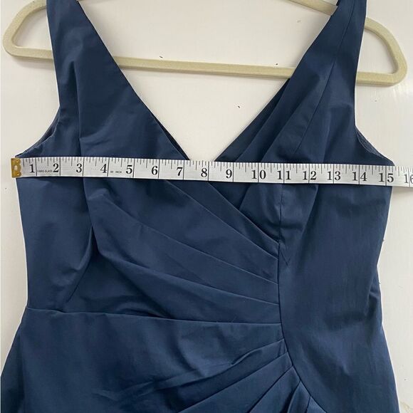 J. Crew Navy V -Neck Wrap Mini Dress Size 2 business casual excellent condition - Picture 10 of 11